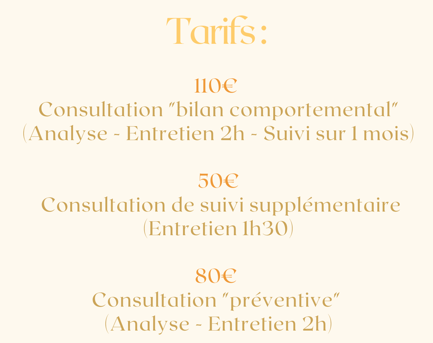 tarif comportement chat